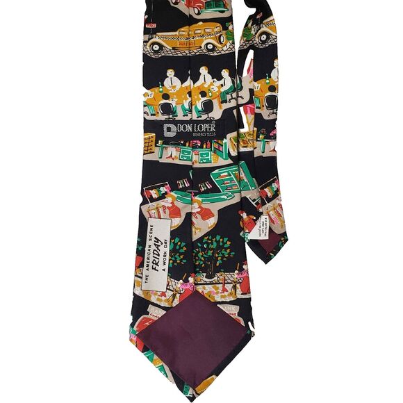 Vintage Don Loper Beverly Hills Neck Tie Mens 100% Silk Friday A Work Day USA - Picture 3 of 5